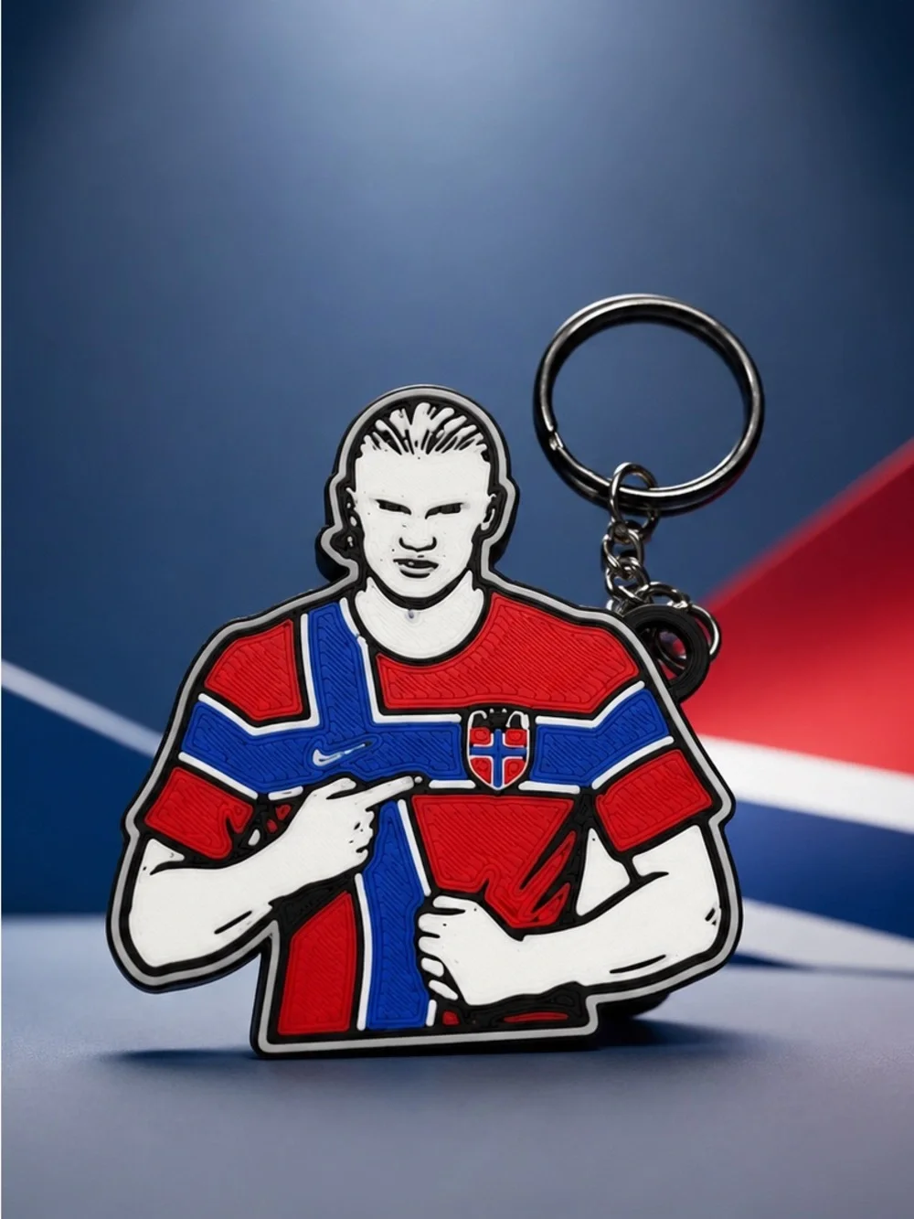 Erling Haaland Norway Keychain 3D Printed Soccer Charm World Cup Gift